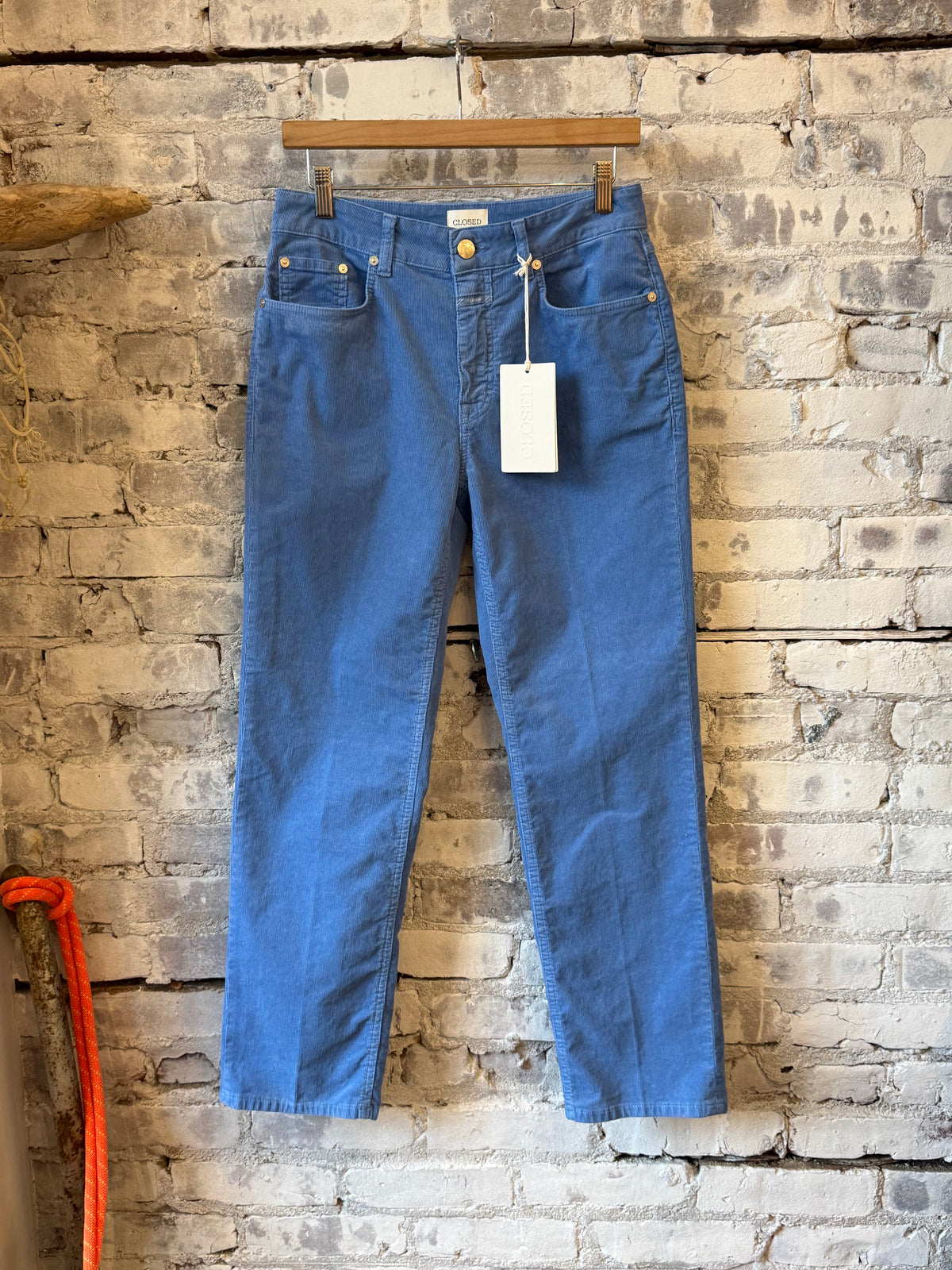 Closed Women's Milo Straight Corduroy Pant - Moonleaf Blue Dark Khaki