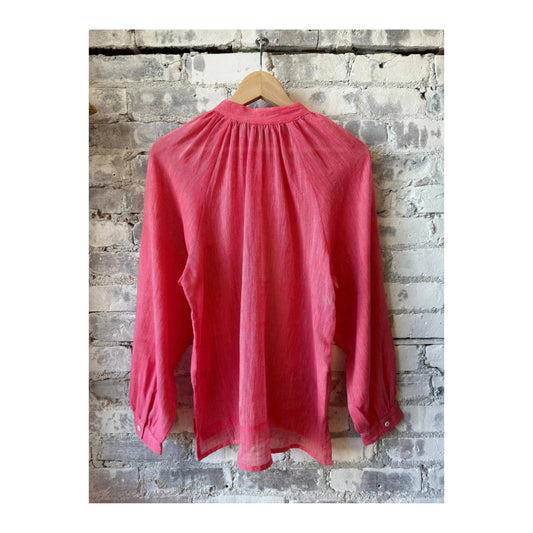 Women's Mita Button Up Blouse by LemLem in Nefas Fragaria, featuring a stylish fit and detailed button front.