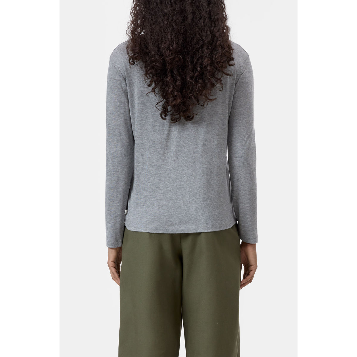 Closed Women's Modal-Cashmere Longsleeve - Light Grey Melange Black