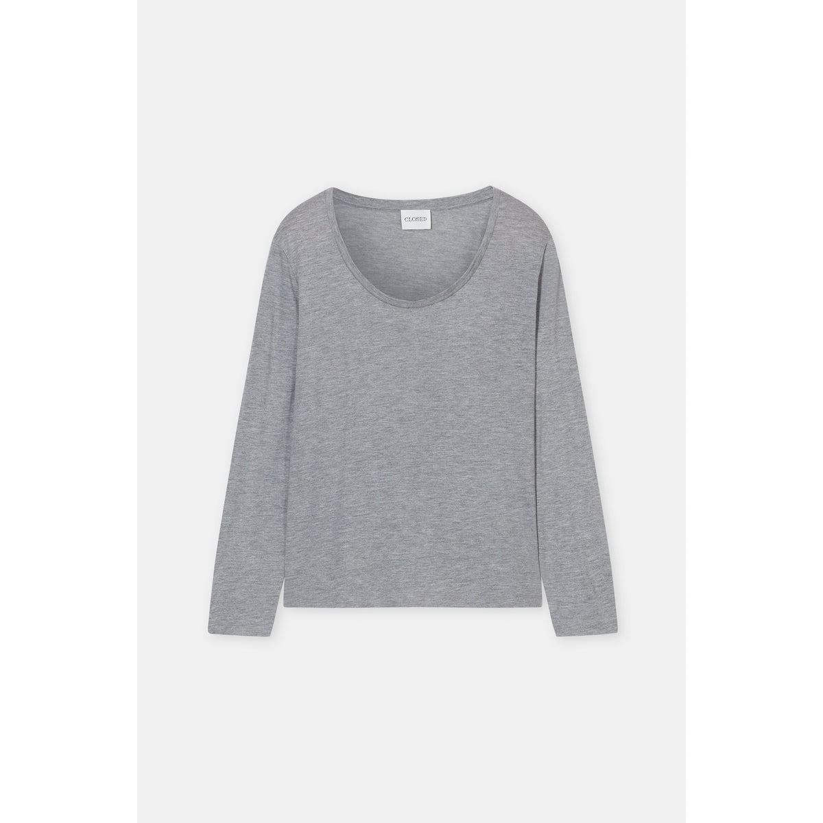 Closed Women's Modal-Cashmere Longsleeve - Light Grey Melange Dark Gray