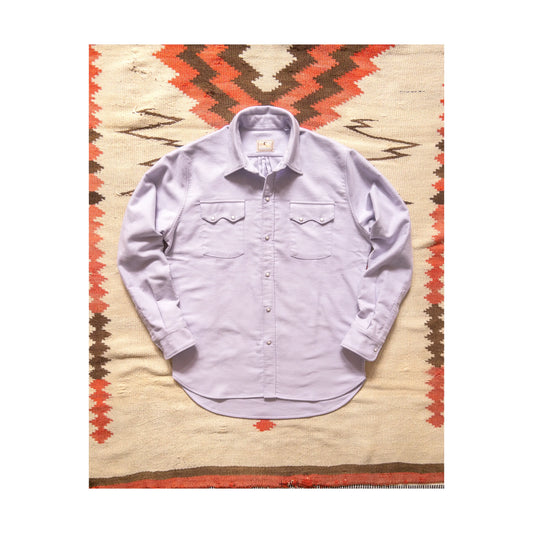 Men's Wythe Moleskin Snap Shirt in Alpenglow, featuring a soft moleskin fabric with snap buttons and a casual fit.