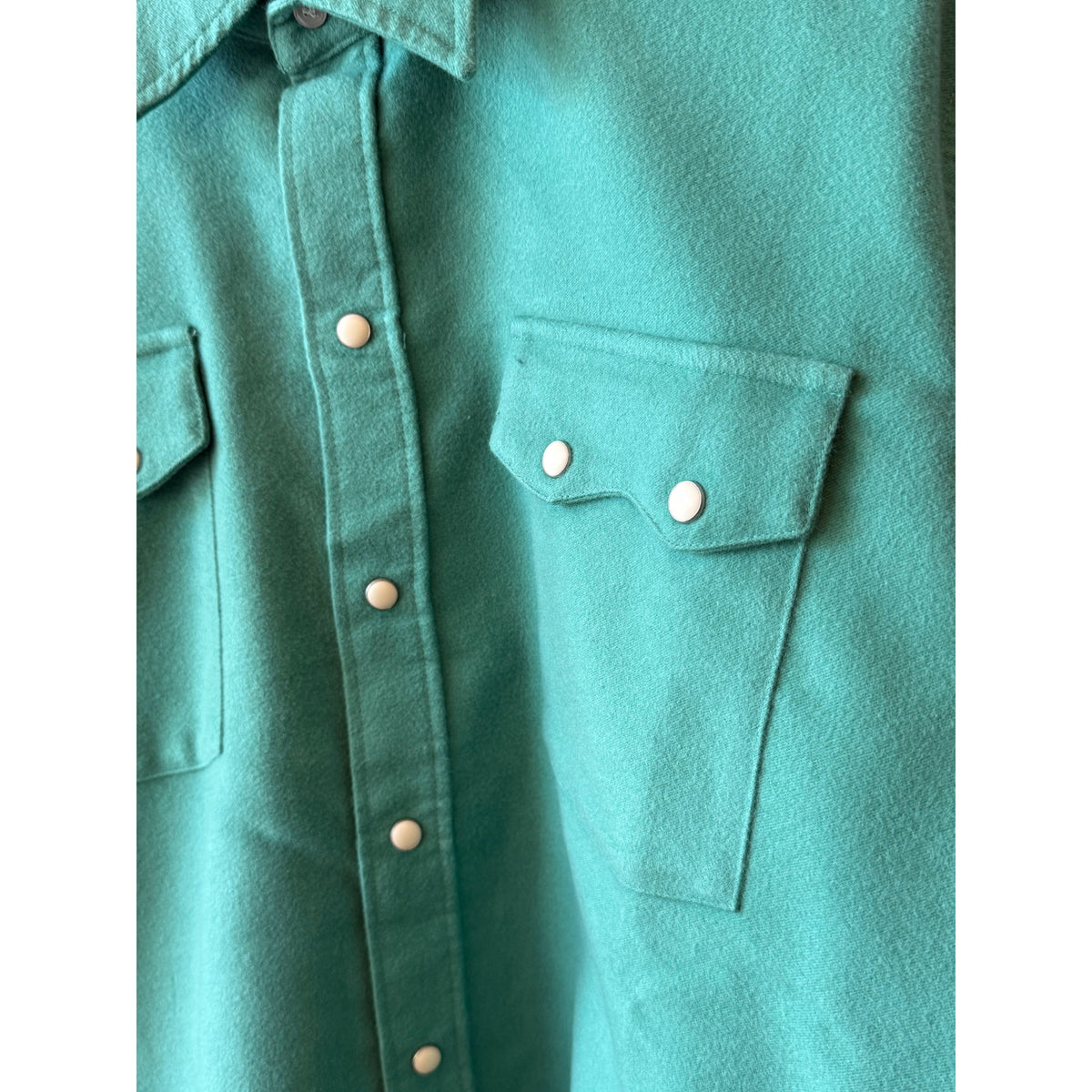 Men's Wythe Moleskin Snap Shirt in Century Green, featuring a classic snap front and soft textured fabric.