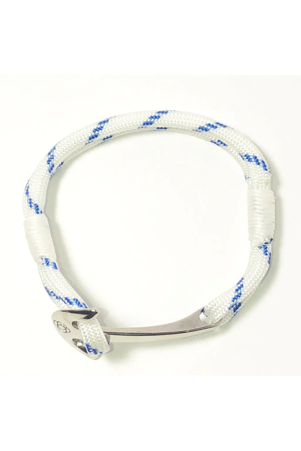 Blue Stripe Nautical Stainless Steel Anchor Bracelet - DUNE + SALT