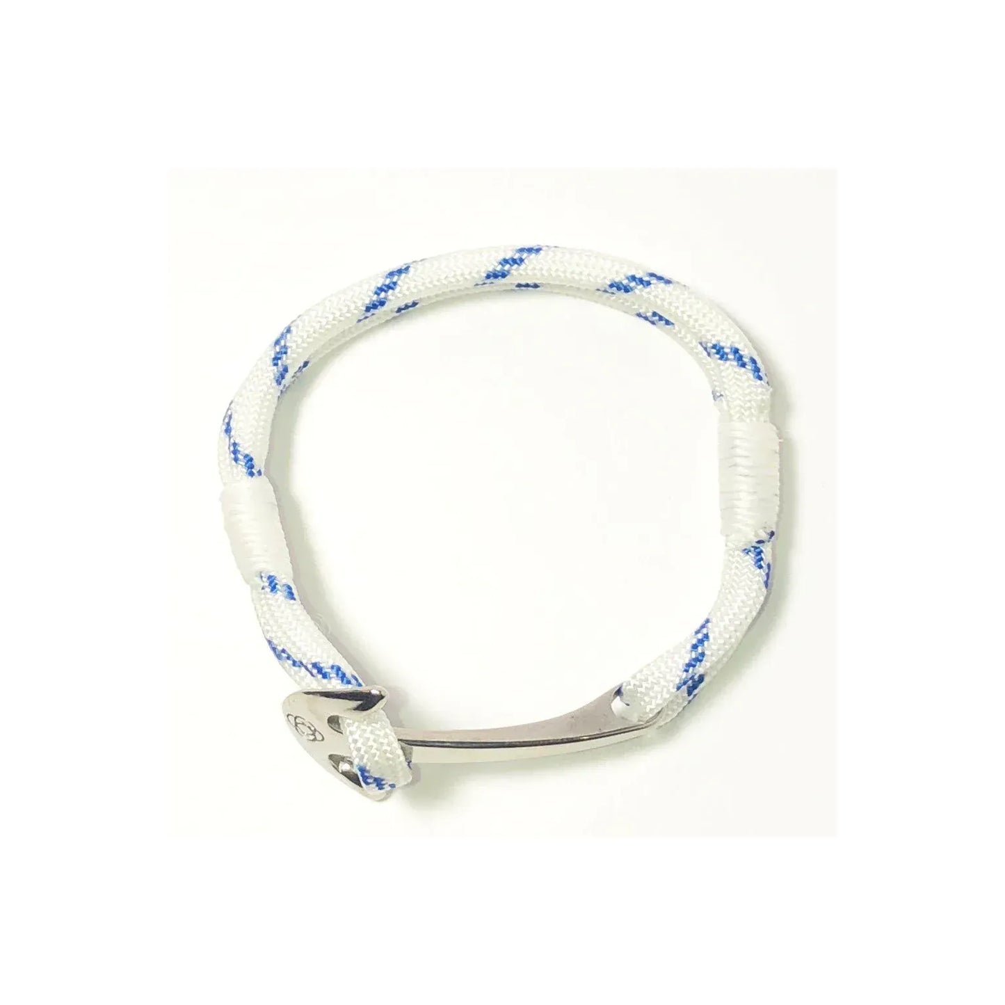 Blue Stripe Nautical Stainless Steel Anchor Bracelet - DUNE + SALT
