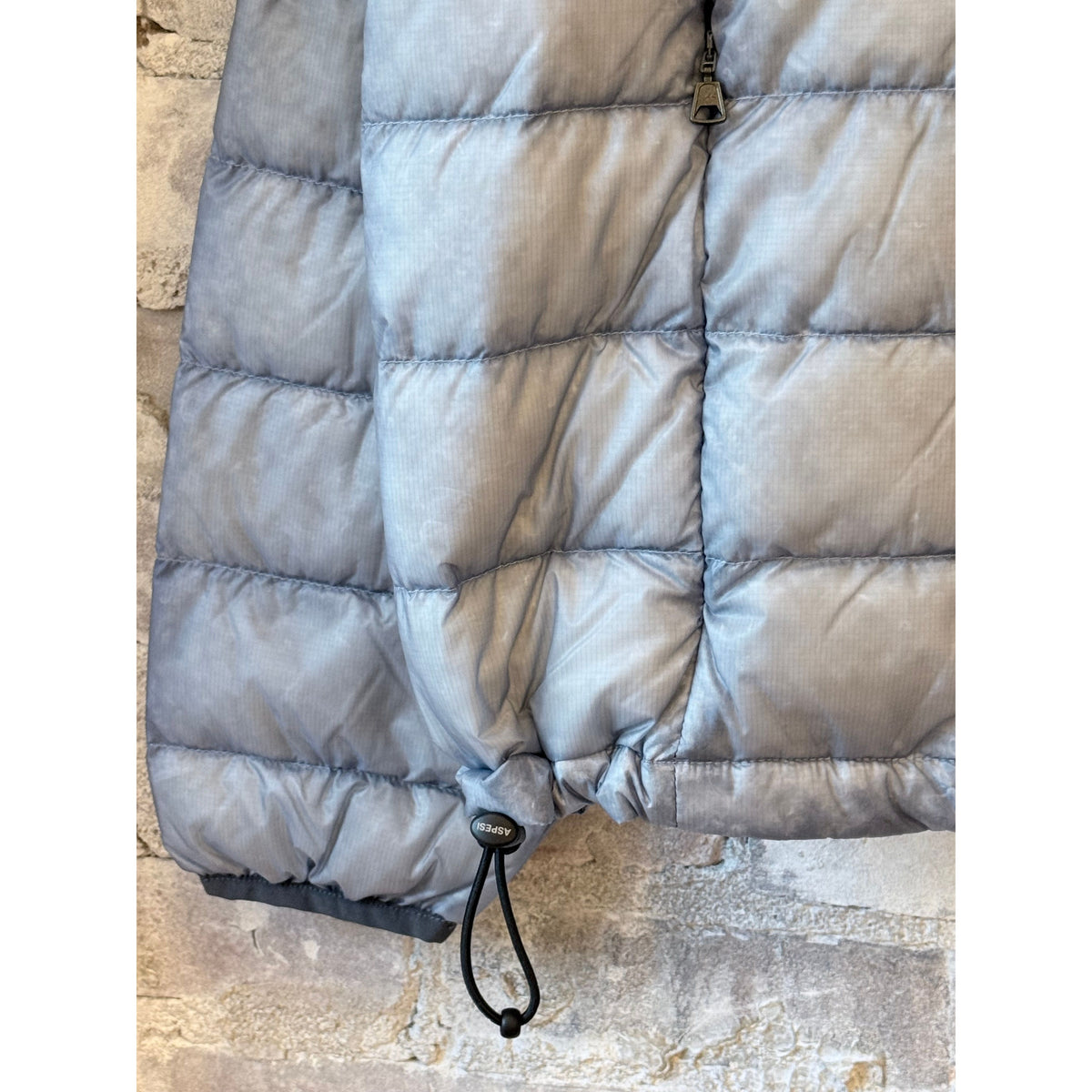 Aspesi Nelson Down Hooded Jacket - Sky Blue Dark Gray