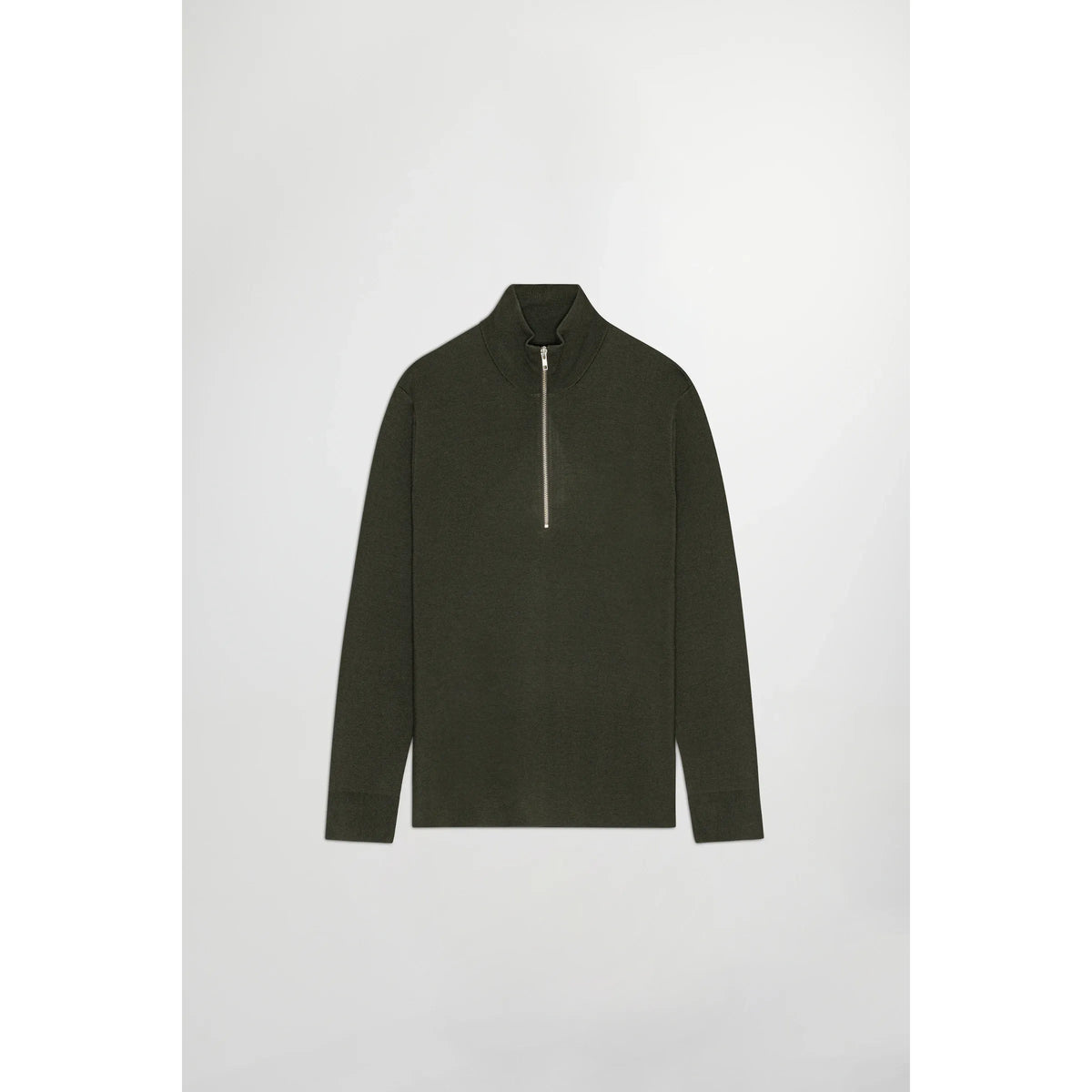 Men's NN07 Harald Wool Blend Sweater in Dark Army, front view showing knit texture and classic crew neck design.