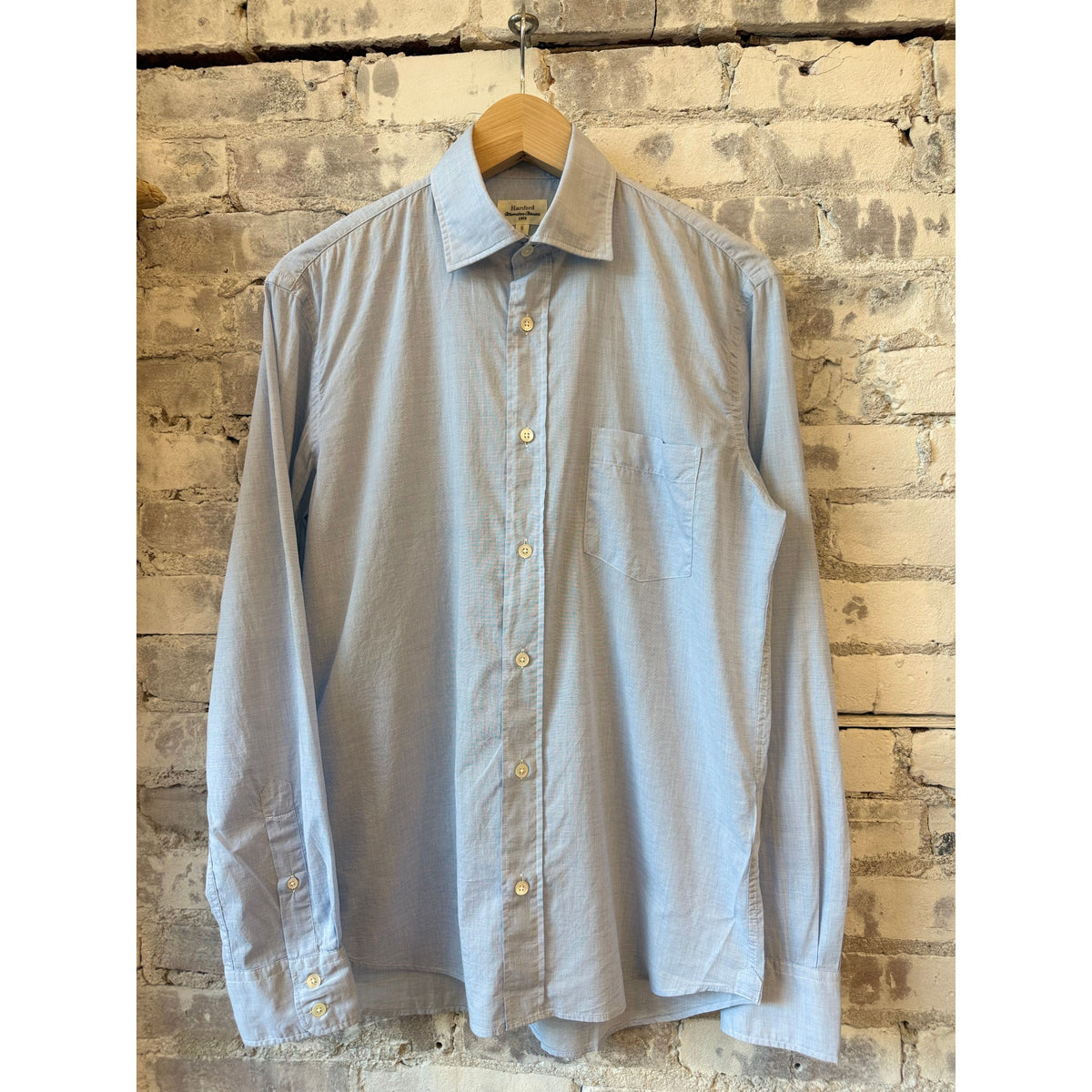 Hartford Men's Paul End-On-End Shirt - Blue Gray