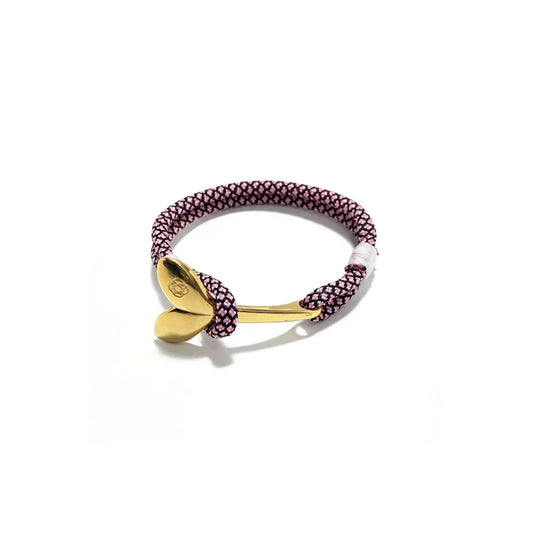 Pink Diamond Nautical Stainless Steel Whale Tail Bracelet - DUNE + SALT