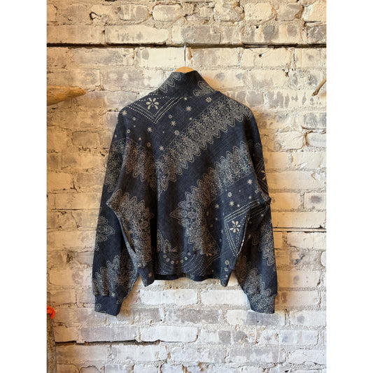 Hope For Flowers Quarter Zip Pullover - Indigo Bandana Dark Slate Gray