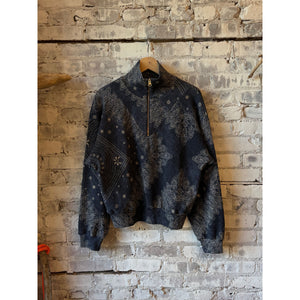 Hope For Flowers Quarter Zip Pullover - Indigo Bandana Dark Slate Gray