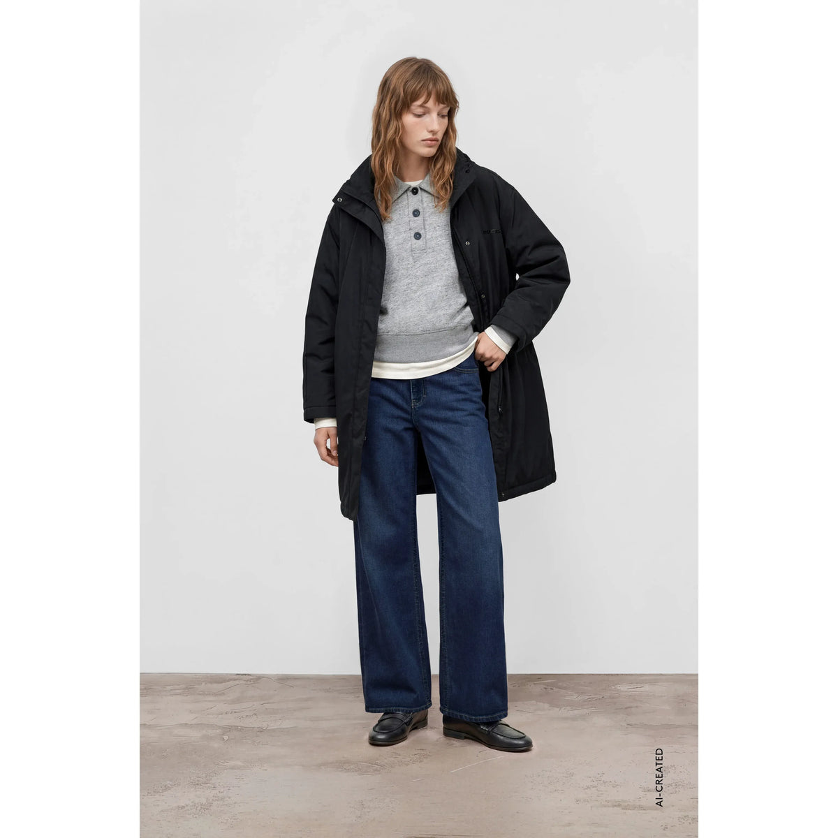 Women's black relaxed parka by Closed, featuring a casual fit, hood, and quilted details for comfortable winter wear.