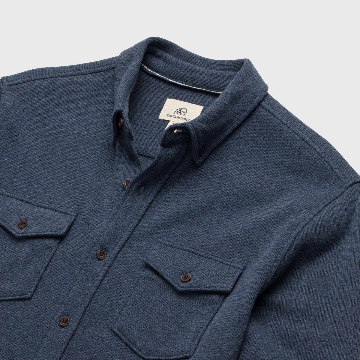 Surfside Supply Rex Rib Knit Shirt - Navy Heather Dark Slate Gray