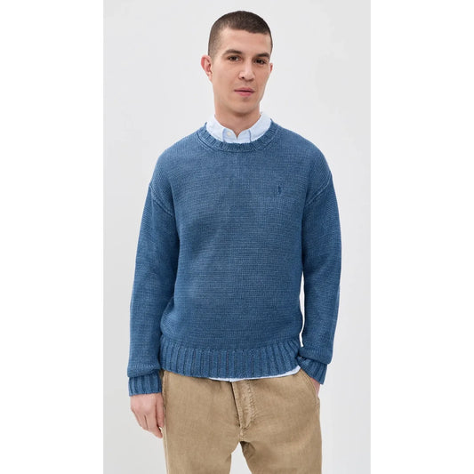 Washed Pigment Linen Sweater - Oilite Navy - DUNE + SALT
