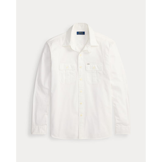 Classic Fit Sateen Workshirt - White - DUNE + SALT
