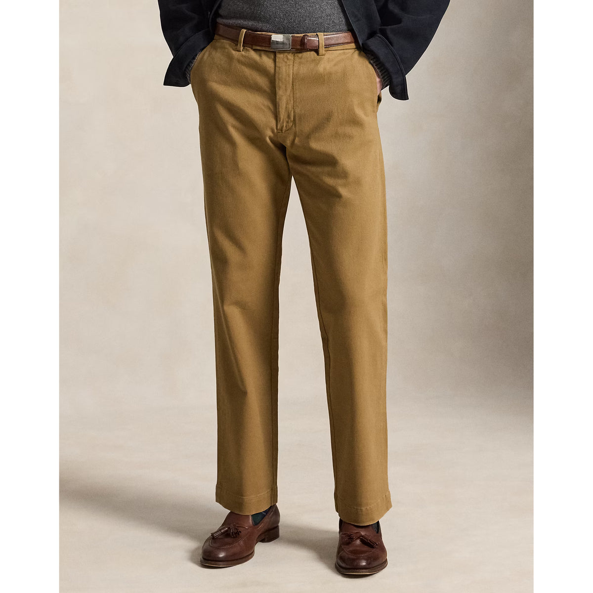 Ralph Lauren Winterized Twill Jarret Chino Classic Pant - Rustic Tan Gray