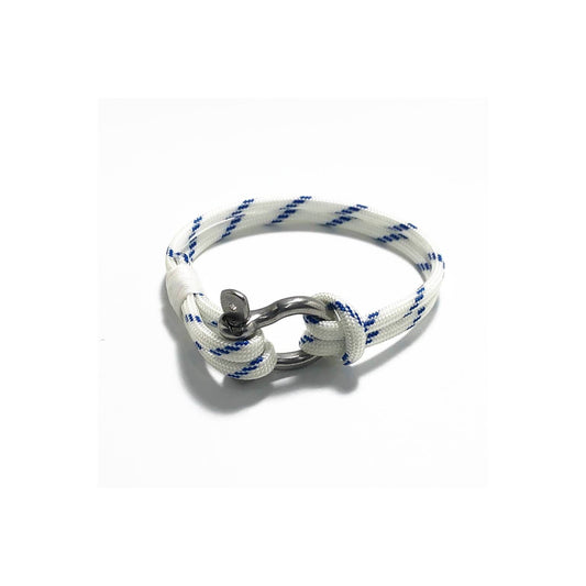 Blue Stripe Nautical Shackle Bracelet - DUNE + SALT