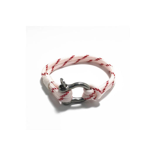 Red Stripe Nautical Shackle Bracelet - DUNE + SALT