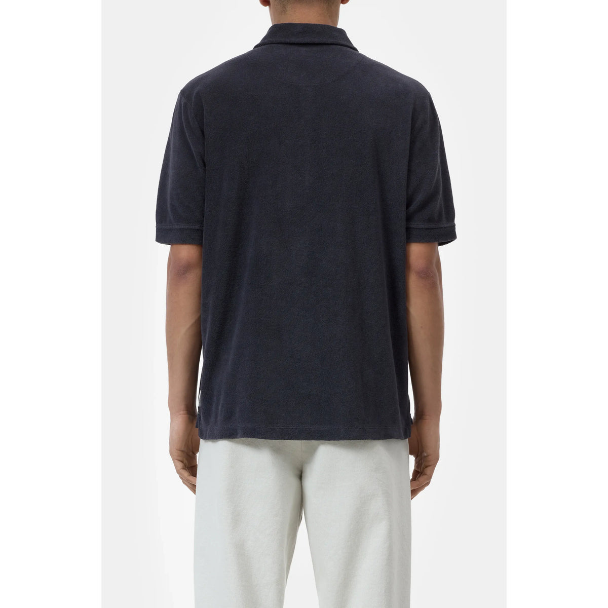 Men's short sleeve polo shirt in Magma Black by Closed Men's, featuring a classic fit and soft cotton fabric.