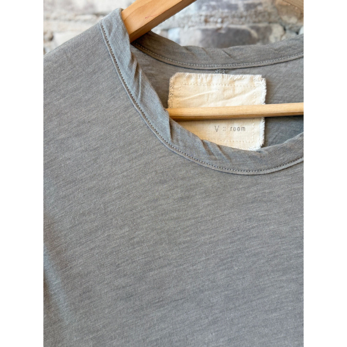 V::Room SS Hi-Soft Jersey 'Narrow Neck' Crew - Charcoal Light Slate Gray