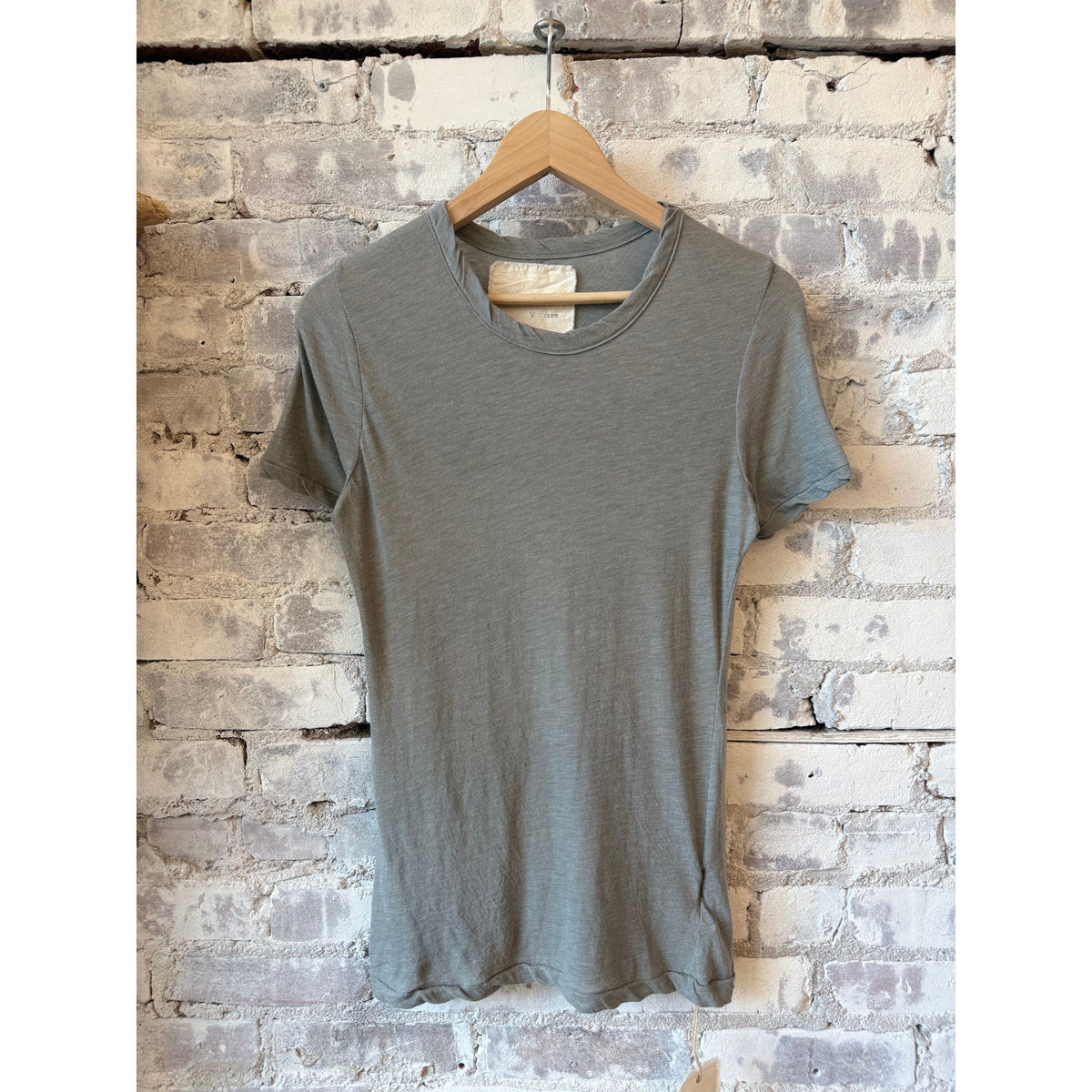 V::Room SS Hi-Soft Jersey 'Narrow Neck' Crew - Charcoal Dim Gray