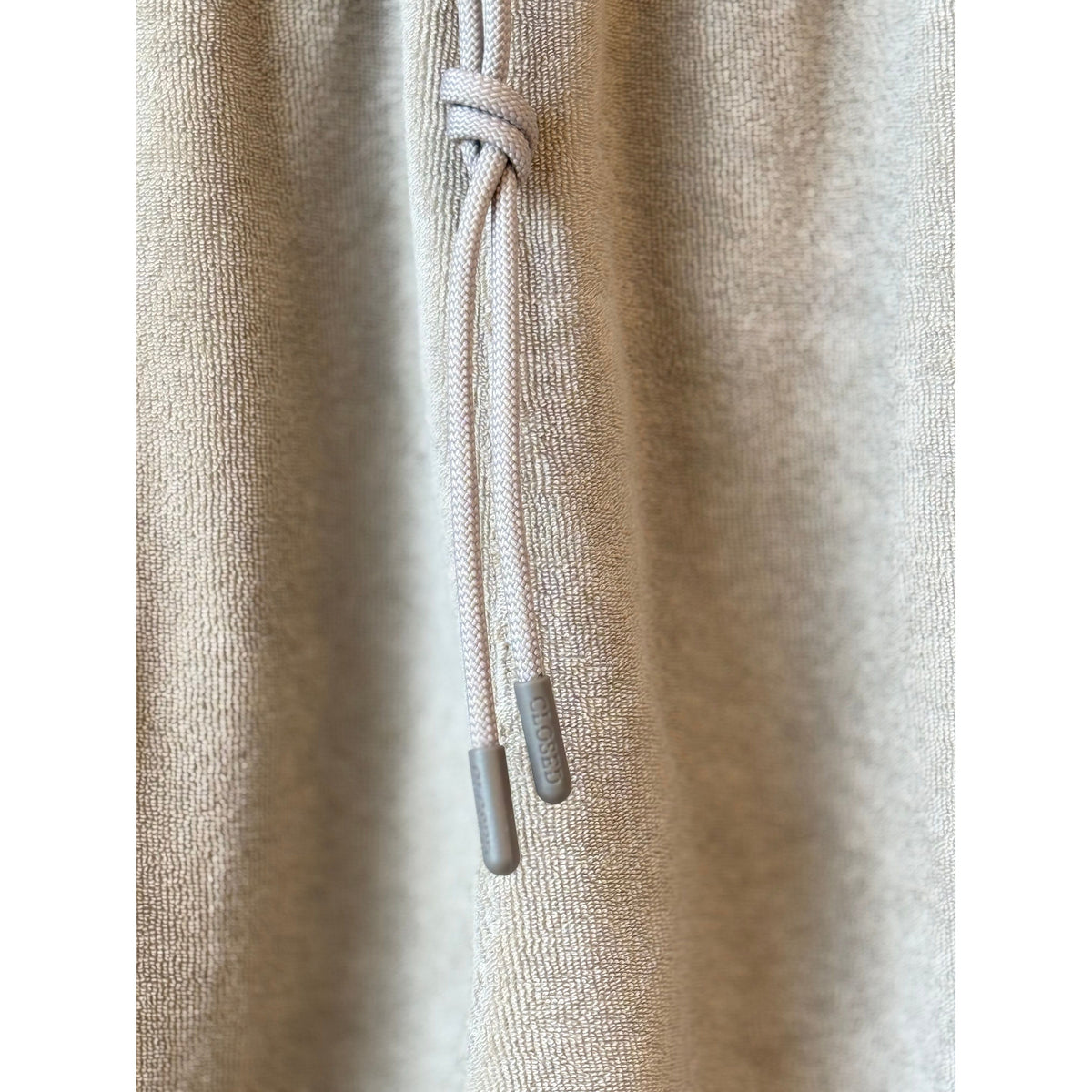 Men's Terry Cloth Shorts in Mud Grey by Closed Men's, showing relaxed fit and soft terry fabric for casual wear.