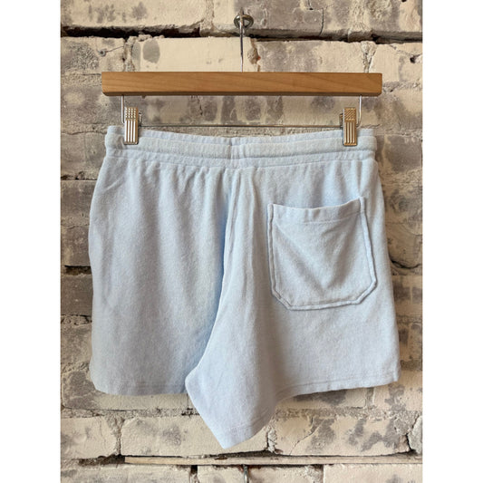 Women's Tibou knitted shorts in sky blue by Hartford Women's, featuring a comfortable, stylish knitted design.