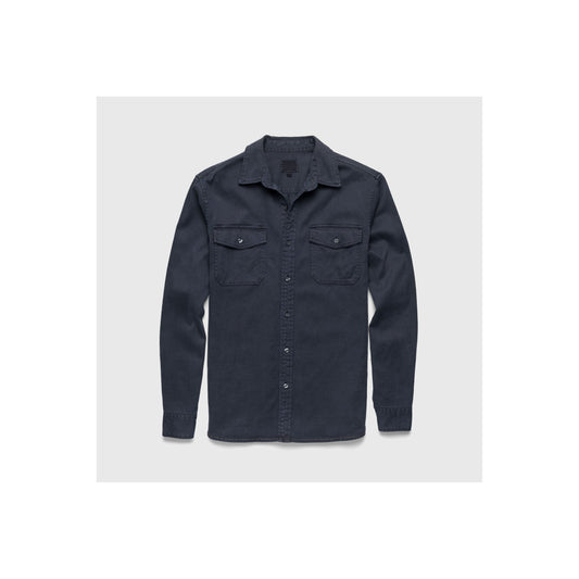 Jeb L/S Two-Pocket Garment-Dyed Shirt - Navy - DUNE + SALT