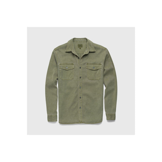 Jeb L/S Two-Pocket Garment-Dyed Shirt - Lichen Green - DUNE + SALT