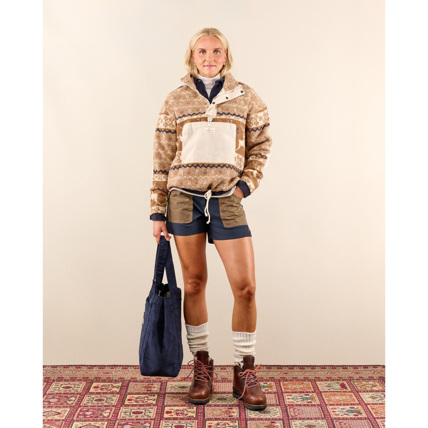 Women's 5incher Field Shorts -Blue Surf/Olive Ash - DUNE + SALT