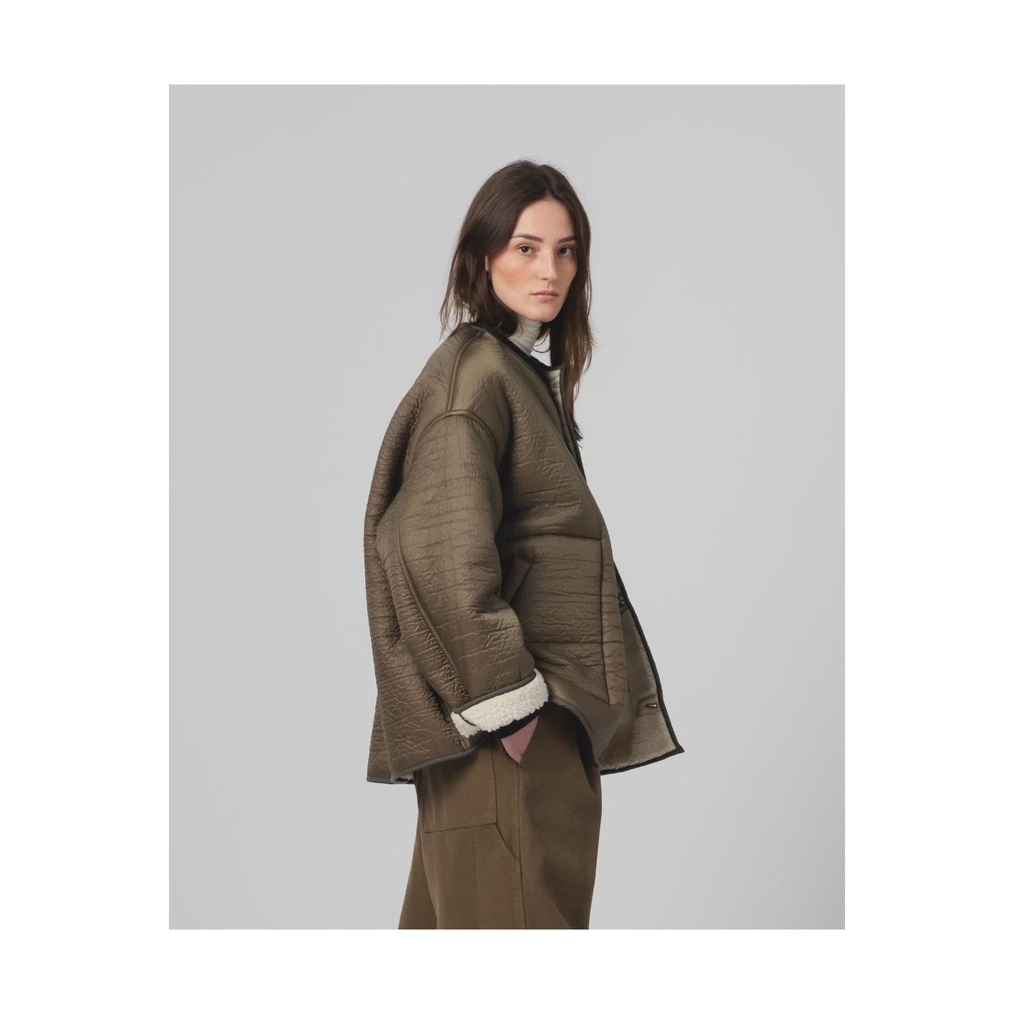 G.O.D Solar Piumino Nylon Jacket - Fossil/Off White - DUNE + SALT