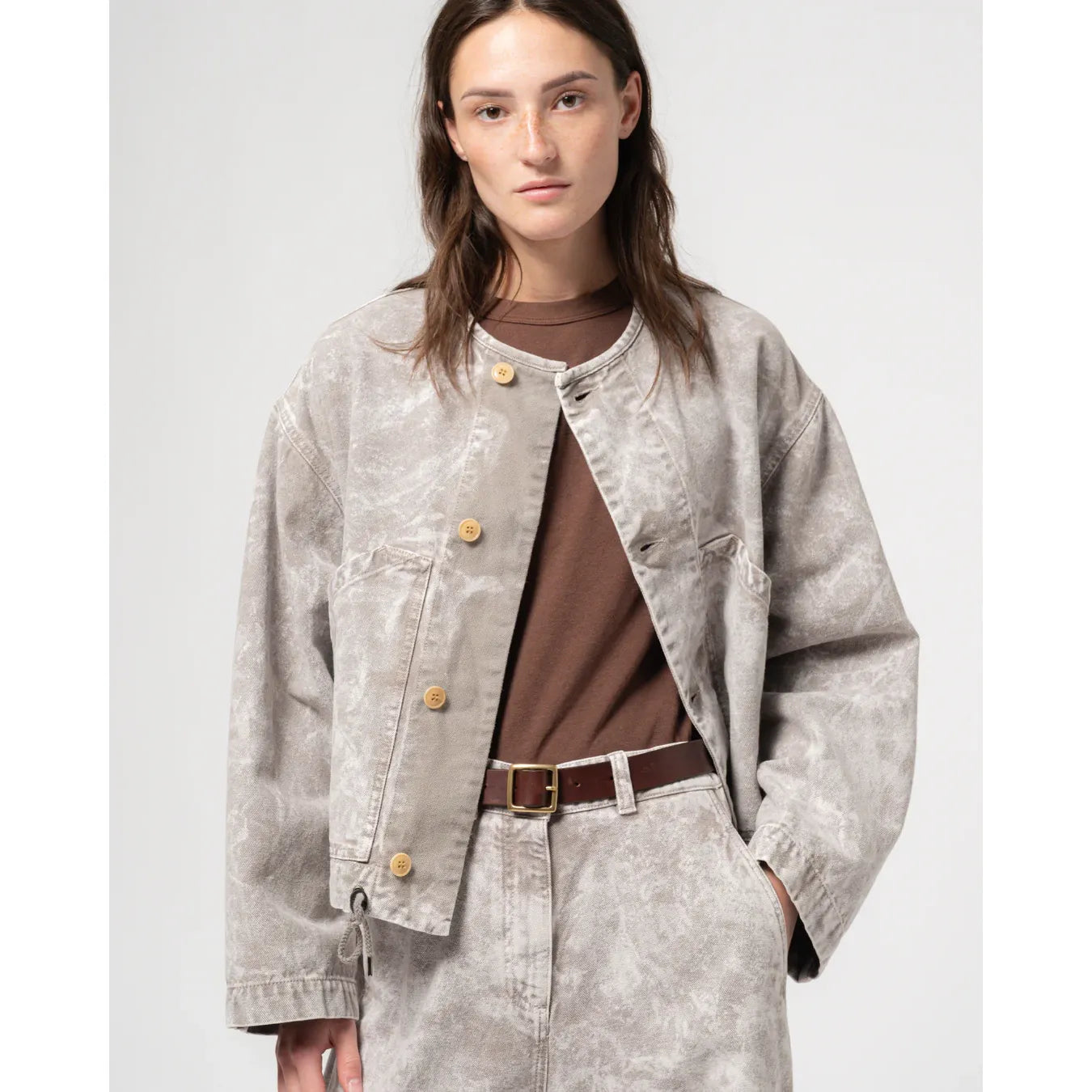 Girls of Dust G.O.D. Nuclear Canvas Jacket - Grey Marble Lavender