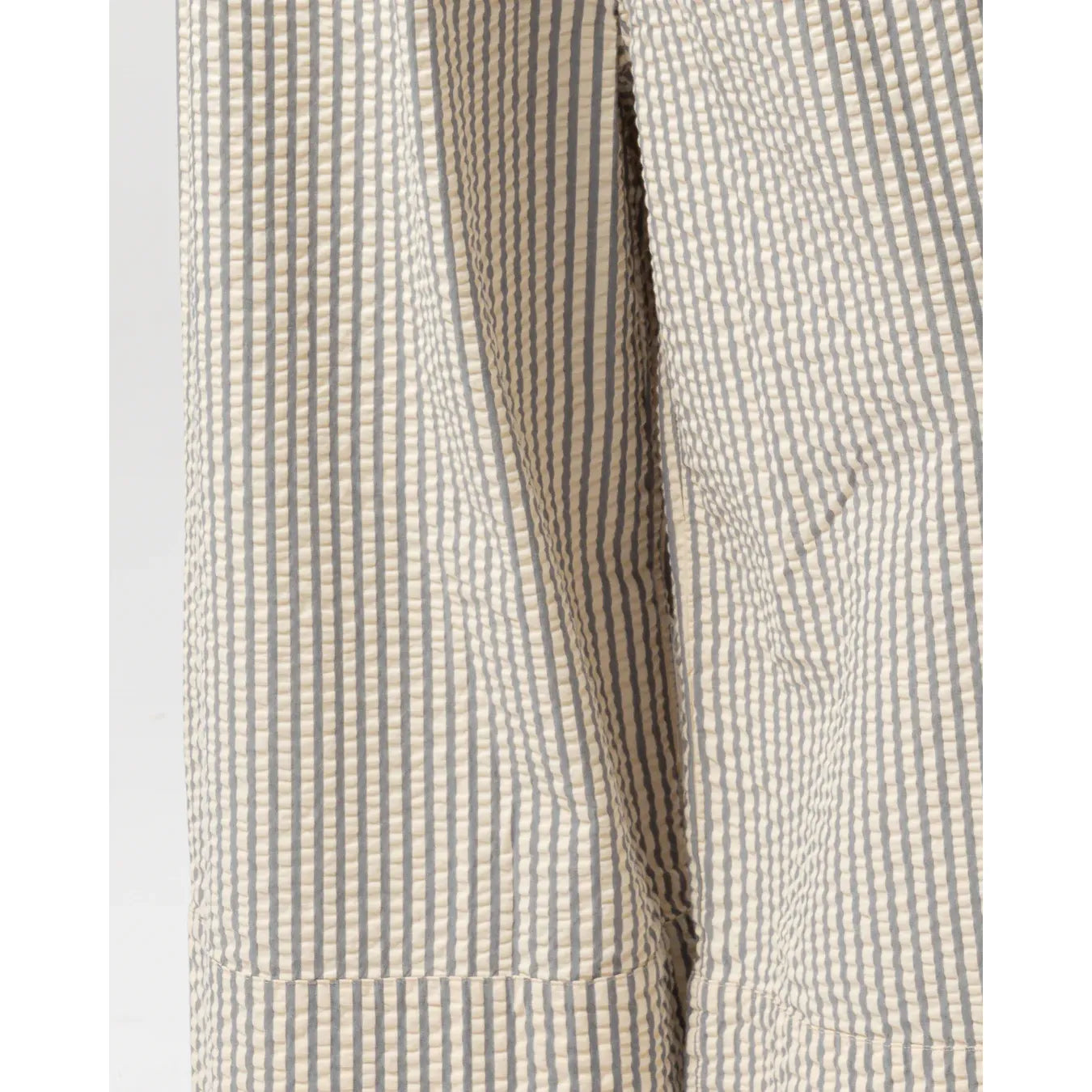 Girls of Dust G.O.D. Culotte Belfast Seersucker Pant - Iron/Off-White Gray