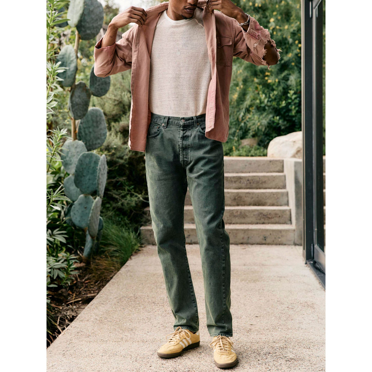 Men's Russell Selvedge Jean in Washed Spruce by imogene + willie, showcasing the denim fabric and classic fit details.