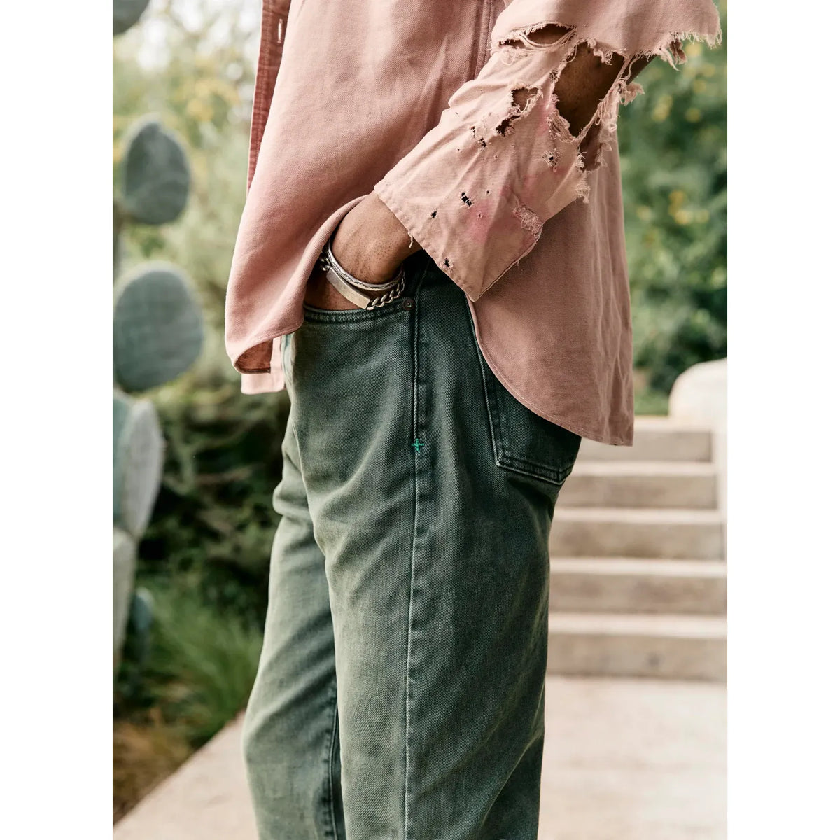 Men's Russell Selvedge Jean in Washed Spruce by imogene + willie, featuring classic denim fabric and a relaxed fit.