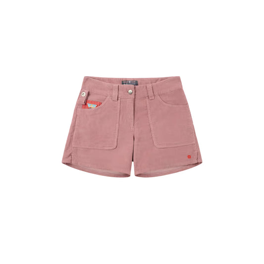 Women's Amundsen 5-inch Concord Garment Dyed Shorts in Faded Peony Pink, showcasing the relaxed fit and vibrant color.