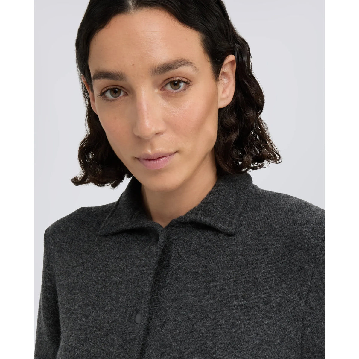 Aspesi Wool/Cashmere Knit Jacket - Charcoal Dark Slate Gray