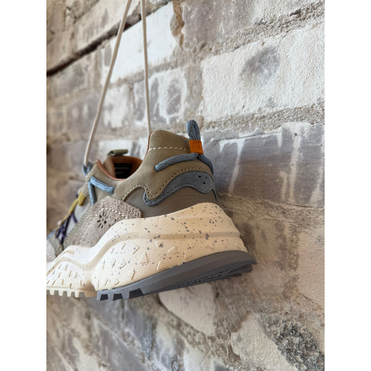 Flower Mountain Yamabushi Man Suede/Nylon Sneaker – Taupe/Mud/Yellow Light Gray