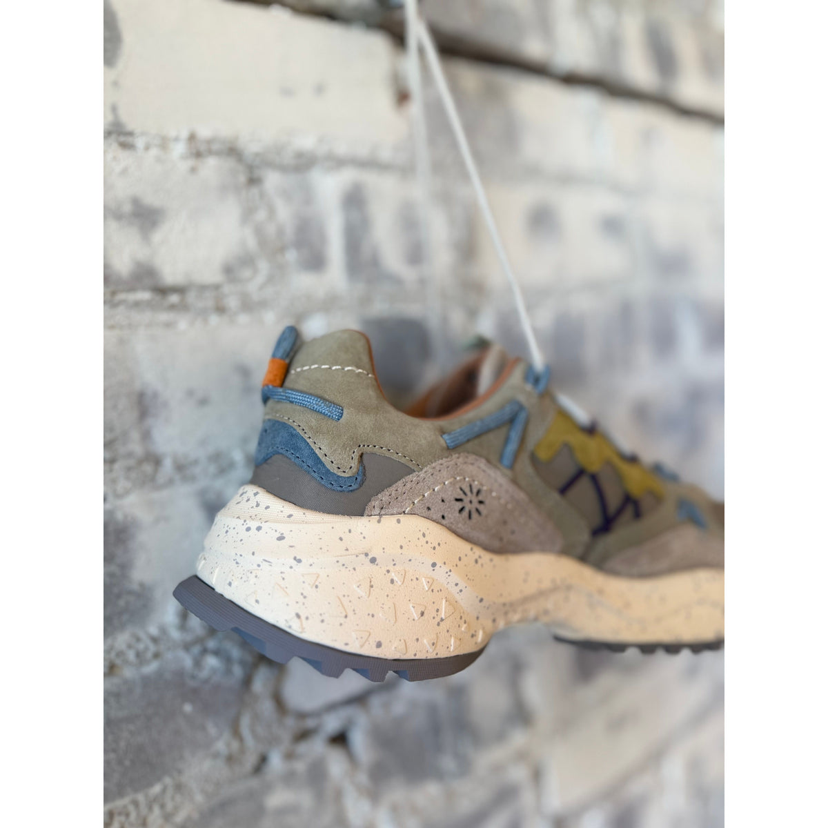 Flower Mountain Yamabushi Man Suede/Nylon Sneaker – Taupe/Mud/Yellow Dark Gray