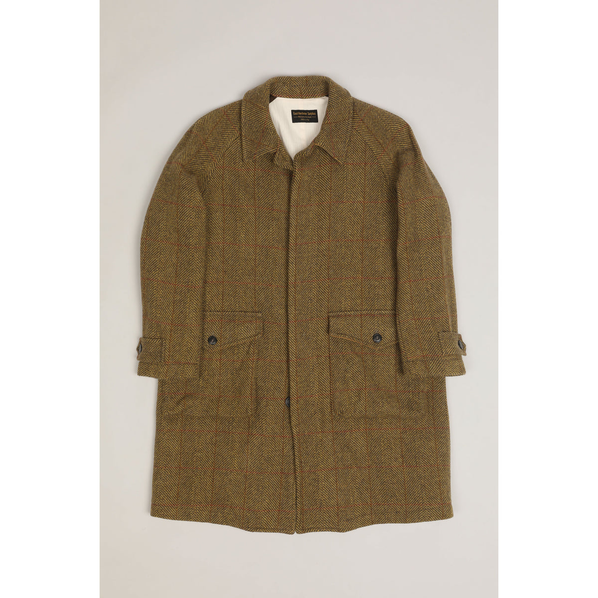 East Harbour Surplus Yardley Shetland Wool Coat - Ocre Dark Olive Green