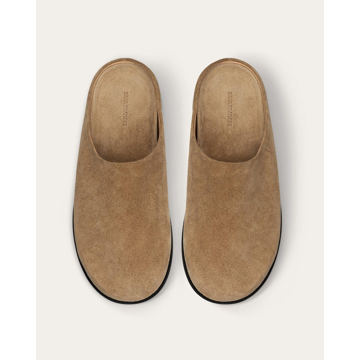 Women's Dear Frances Vico Suede Mule in caramel color, featuring a sleek slip-on design and soft suede texture.