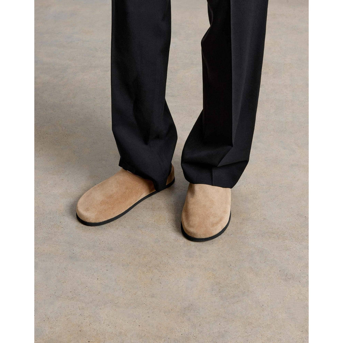 Women's Dear Frances Vico Suede Mule in caramel color, featuring a sleek slip-on design and rounded toe.