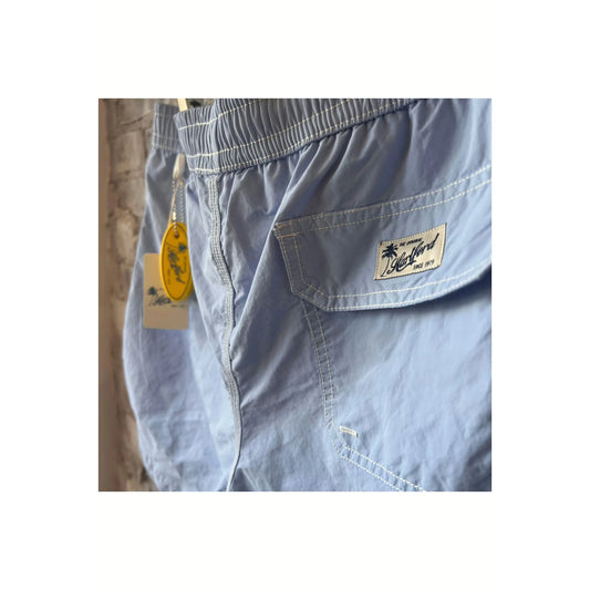 Men's Classic Woven Swim Shorts in Azur by Hartford Men's, featuring a lightweight, breathable fabric with a relaxed fit and woven texture.