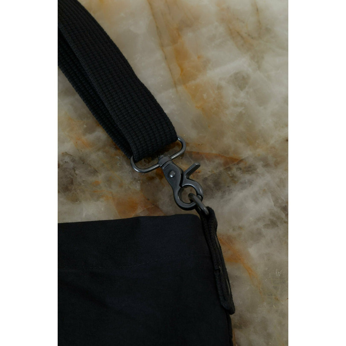 Black cotton canvas tote bag from Closed Men's accessories collection, featuring a spacious design and sturdy handles.