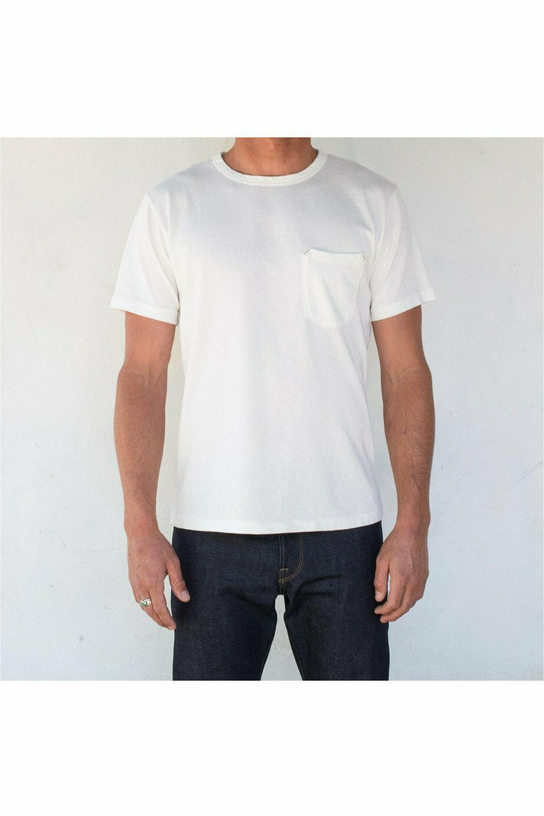 Freenote Cloth 9 Ounce Pocket T-Shirt - White Lavender