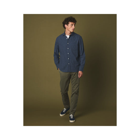 Paul Regular Flannel Shirt - Denim - DUNE + SALT