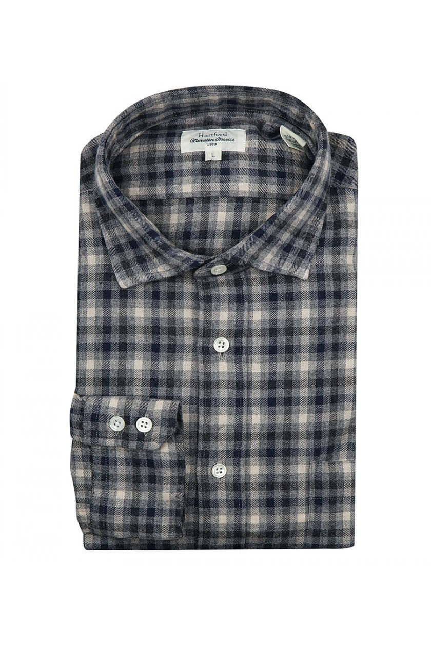Paul Woven Flannel Shirt - Blue/White Check - DUNE + SALT