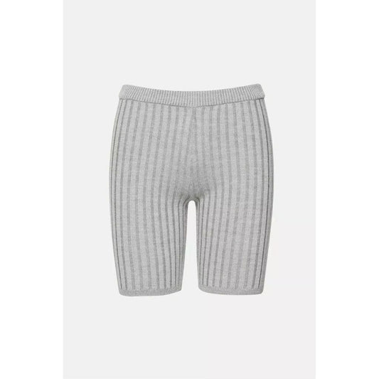 Reveal Silk Cashmere Rib Biker Short - Heather Grey - DUNE + SALT
