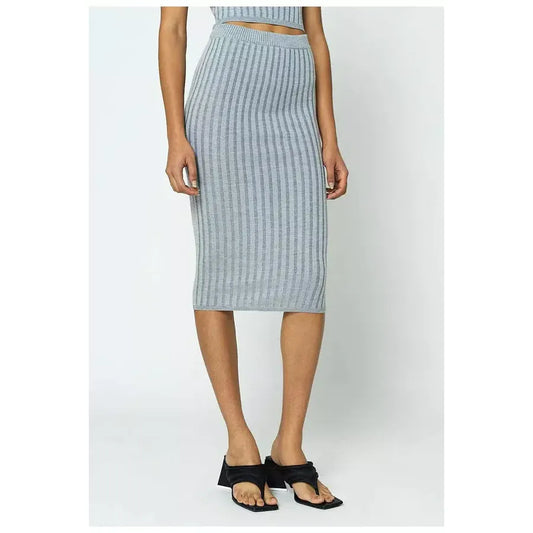 Reveal Silk Cashmere Rib Tube Skirt - Sail - DUNE + SALT