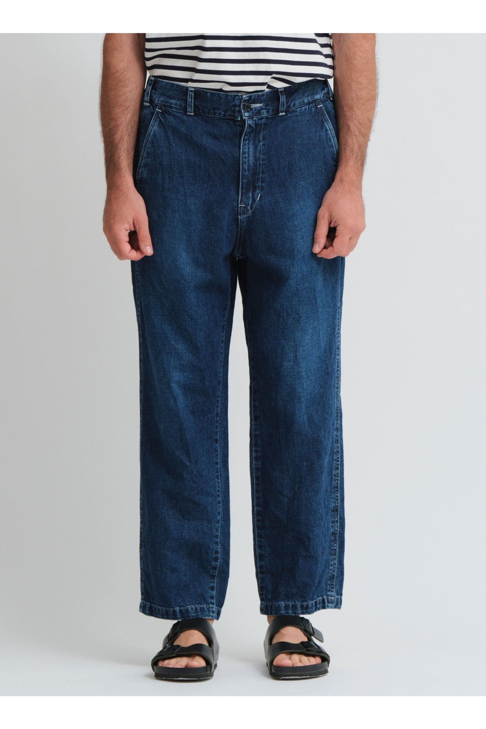 CO/LI Denim Peg Top Pants - Indigo Blue - DUNE + SALT