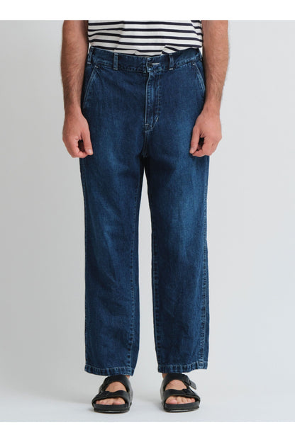 CO/LI Denim Peg Top Pants - Indigo Blue - DUNE + SALT